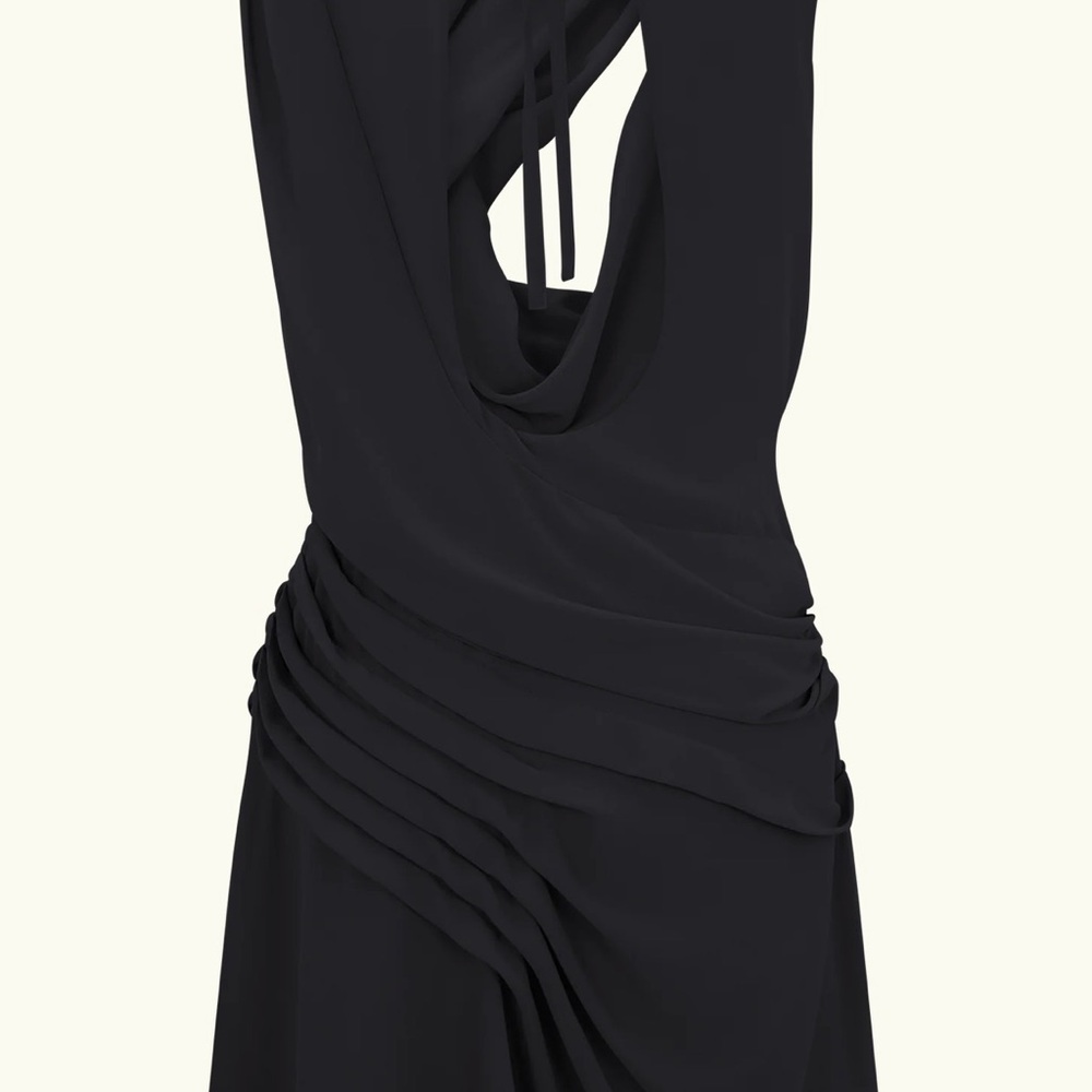 MESHKI Oria Chiffon Mini Dress - Black